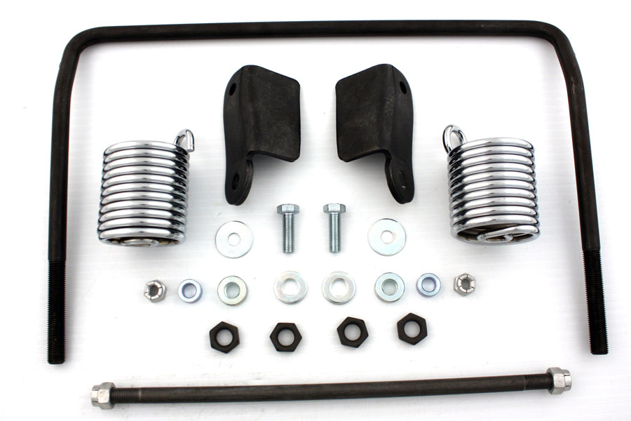 V-Twin 31-0427 Auxiliary Seat Spring Bracket Kit with Chrome Springs