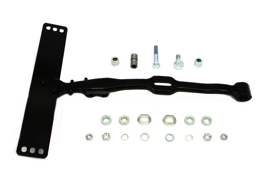 V-Twin 31-0569 black replica seat with matching saddlebag, side view