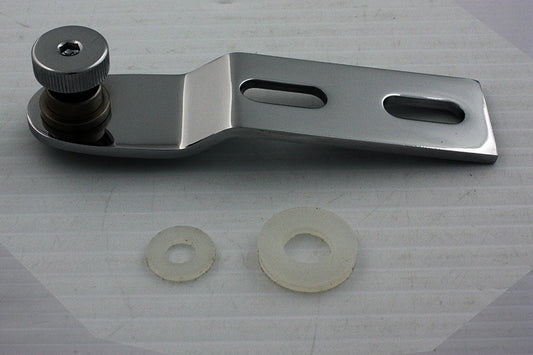 V-Twin Chrome Rear Seat Tab Assembly with Spring-Loaded Screw for Motorcycle Seat and Saddlebag