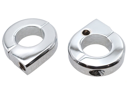 V-Twin chrome universal mount clamp set for 1-inch seat, model 31-0695