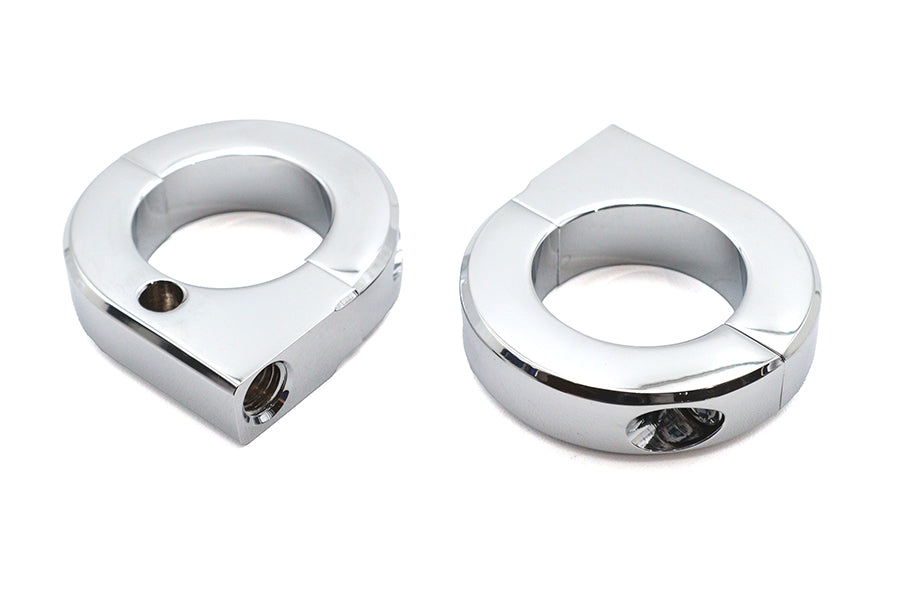 V-Twin 31-0697 chrome 1-1/4 inch universal mount clamp set for motorcycle seat and saddlebag applications