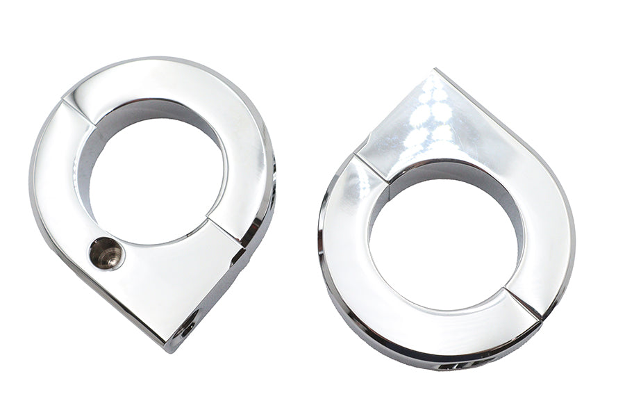 V-Twin 31-0697 chrome 1-1/4 inch universal mount clamp set for motorcycle seat and saddlebag installation