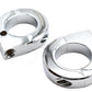 V-Twin 31-0697 chrome 1-1/4 inch universal mount clamp set for motorcycle seat and saddlebag installation
