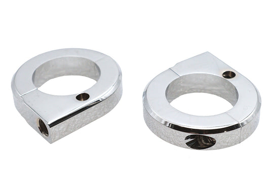 V-Twin 31-0698 chrome universal mount clamp set for 1-3/8 inch seat frame tubing