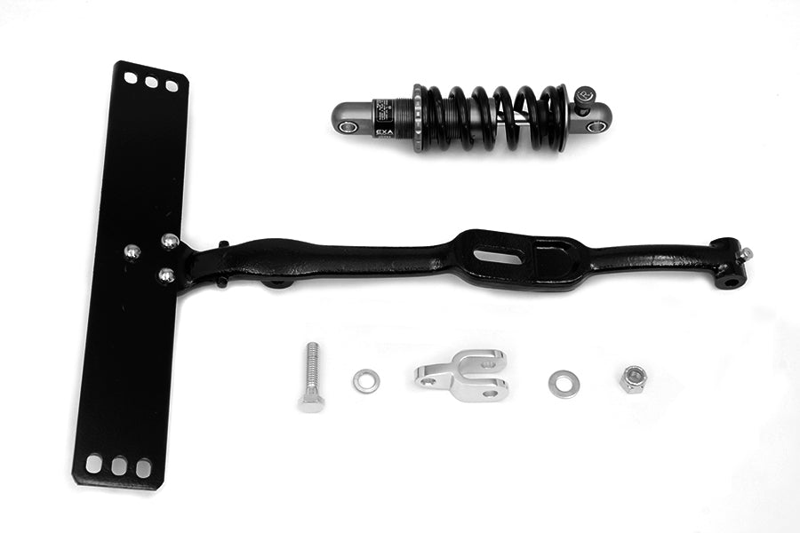 V-Twin black seat tee with shock kit for motorcycle seat and saddlebag, model 31-1765