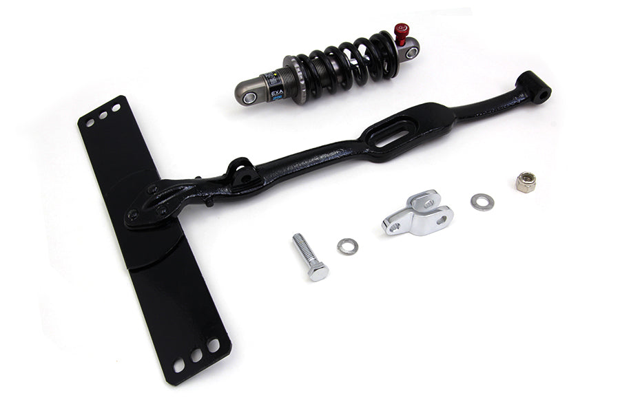 V-Twin black seat tee with shock kit for motorcycle seat and saddlebag, model 31-1765
