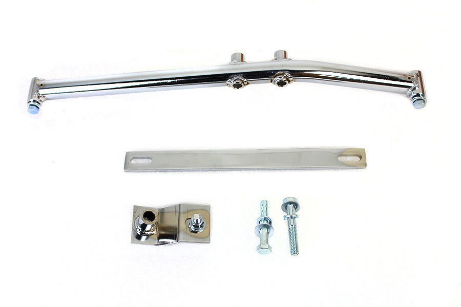 Paughco chrome upsweep header mounting bracket kit for motorcycle exhaust, SKU 31-4090