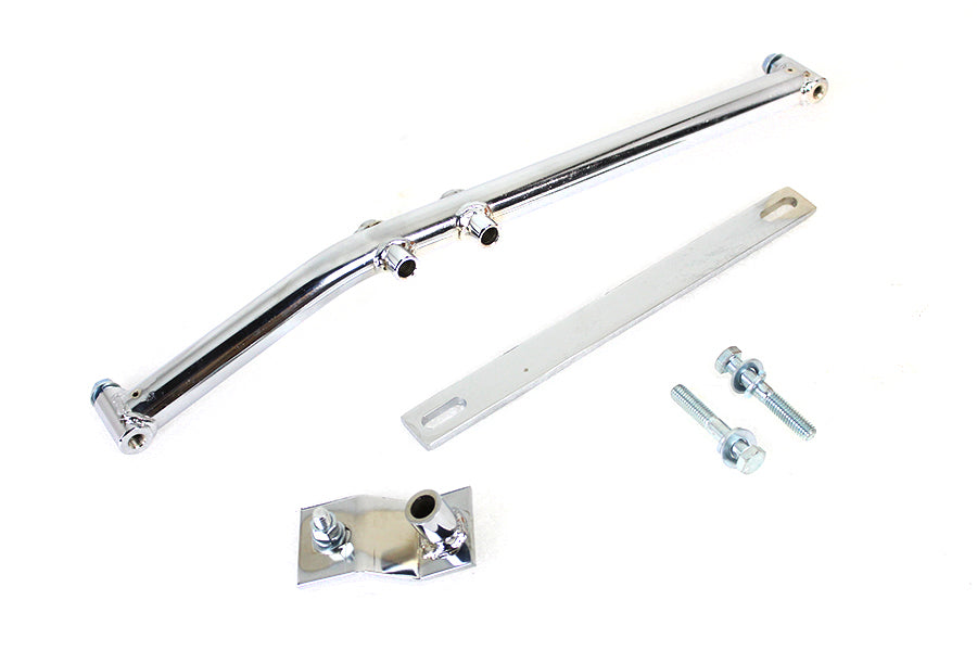 Paughco 718 I/I2/H5 upsweep header mounting bracket kit in chrome for motorcycle exhaust