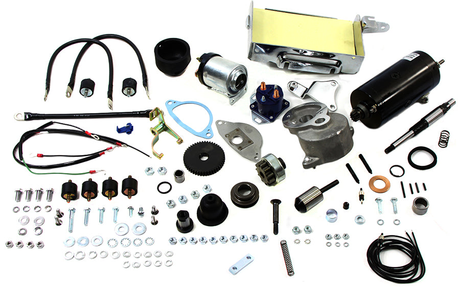 Volt Tech Prestolite electric starter kit for 4-speed Big Twin motorcycles, 1965-1984