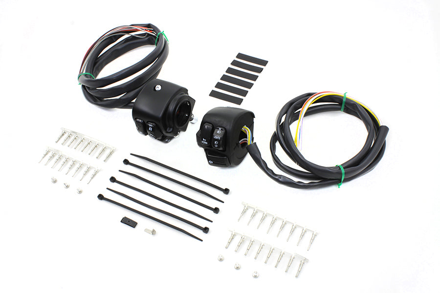 Volt Tech 371012 black handlebar control switch housing kit for motorcycle handlebars