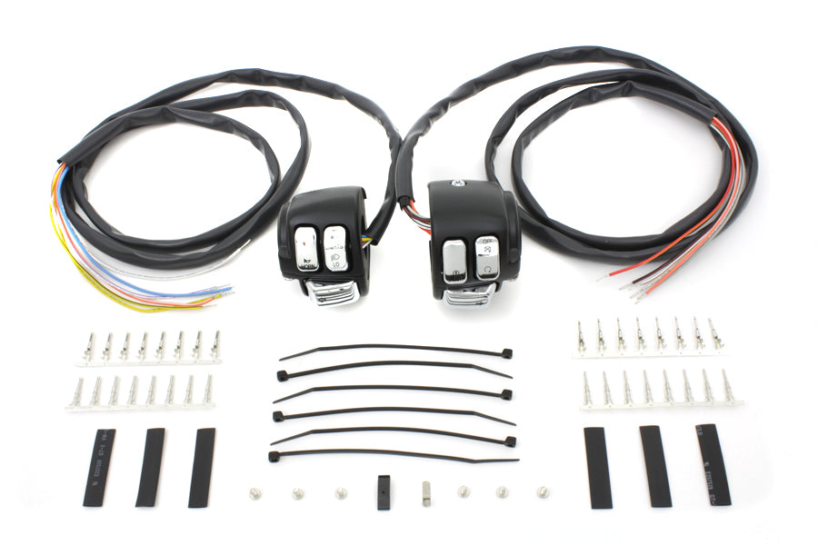 Volt Tech 371014 black handlebar control switch housing kit, motorcycle handlebar control component
