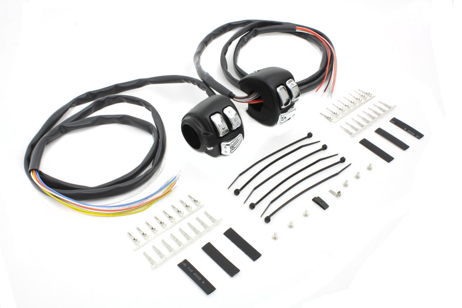 Volt Tech 371014 black handlebar control switch housing kit for motorcycle handlebars