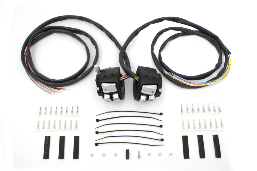 Volt Tech 371014 black handlebar control switch housing kit, motorcycle handlebar control assembly