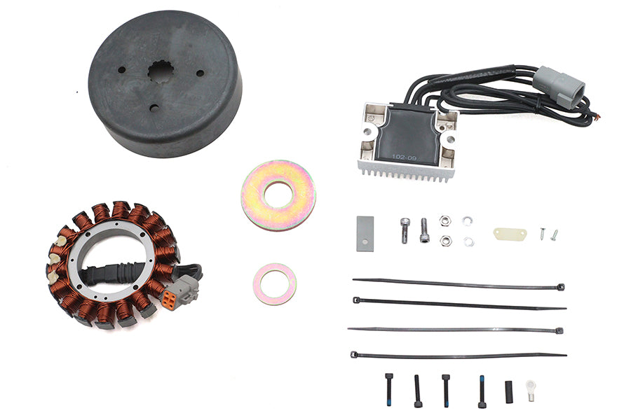 Volt Tech 32-0375 38 Amp alternator charging system kit, electrical components displayed against a white background