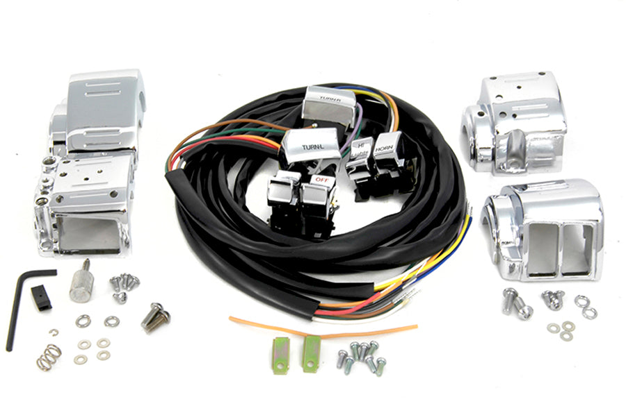 Volt Tech Chrome Switch Housing Kit 32-0560 for Harley-Davidson FL, FX and FXR models