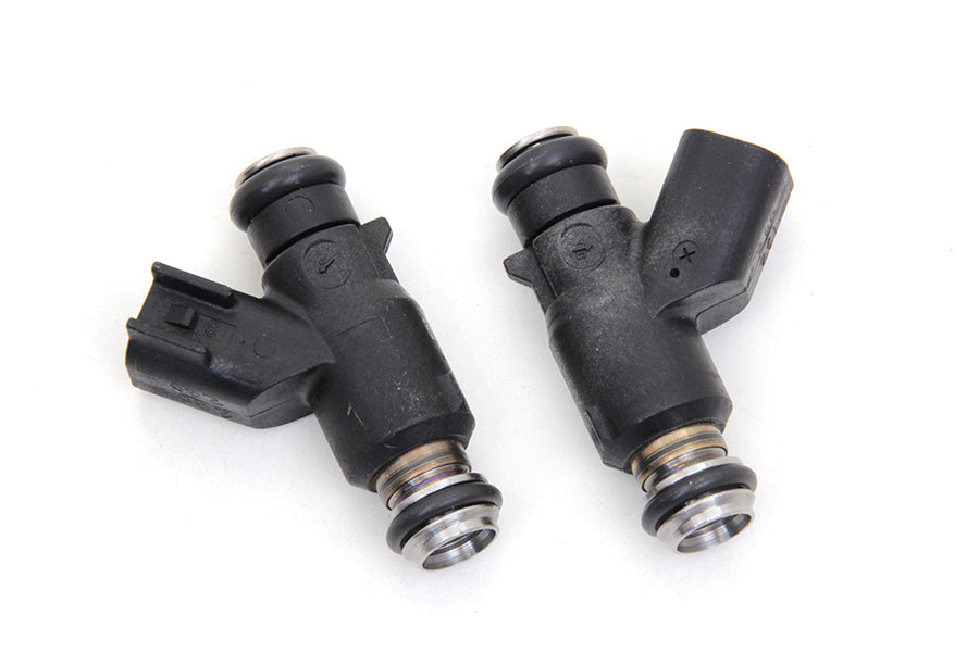 Daytona Twin Tech 20039 replacement fuel injector set, two injectors displayed for motorcycle fuel and air system repair