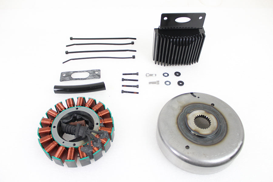 Cycle Electric CE-94T-14 FLT 56 Amp three-phase alternator kit components and wiring connections
