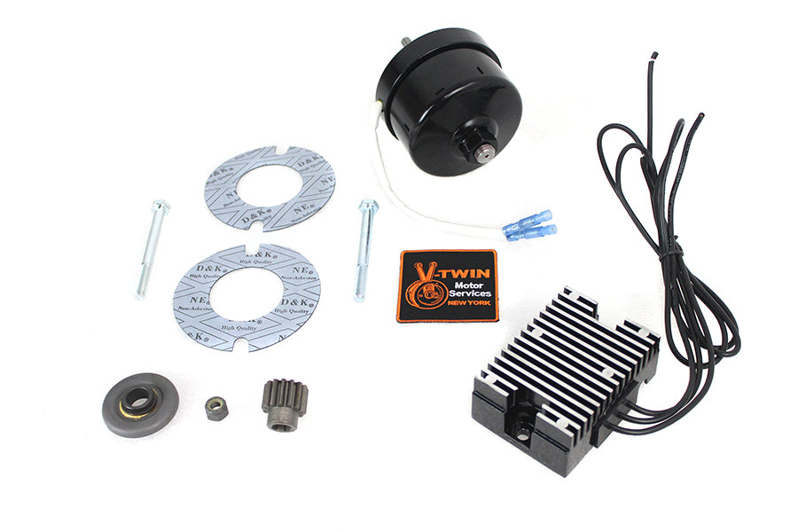 V-Twin 32-1671 black 12 volt alternator generator conversion kit for motorcycle electrical systems