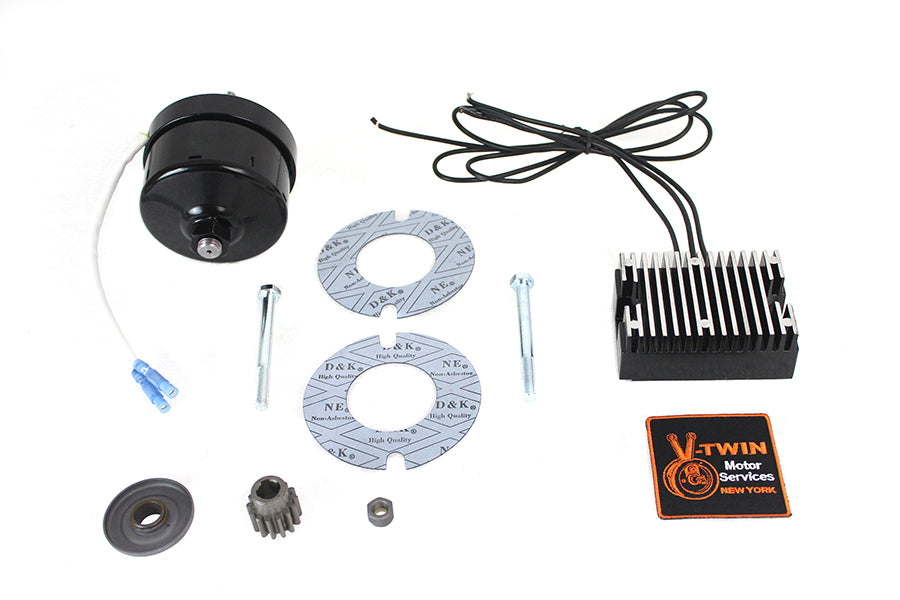 V-Twin 32-1671 black 12-volt alternator generator conversion kit components