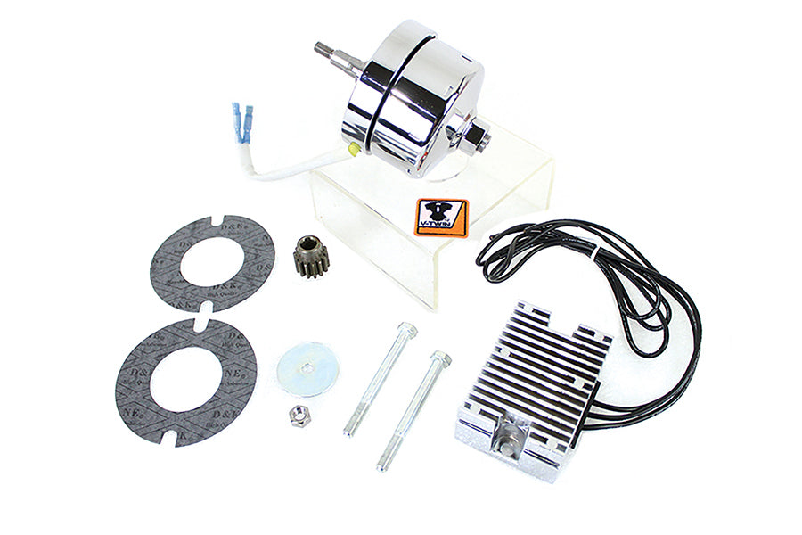 V-Twin 32-1674 chrome 12-volt alternator generator conversion kit for motorcycle electrical systems