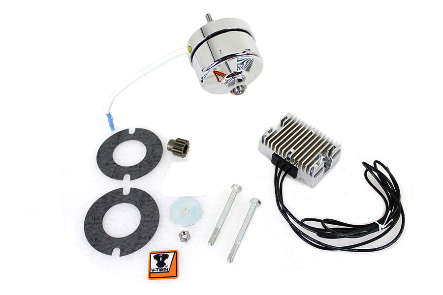 V-Twin 32-1674 chrome 12 volt alternator generator conversion kit<|endoftext|>