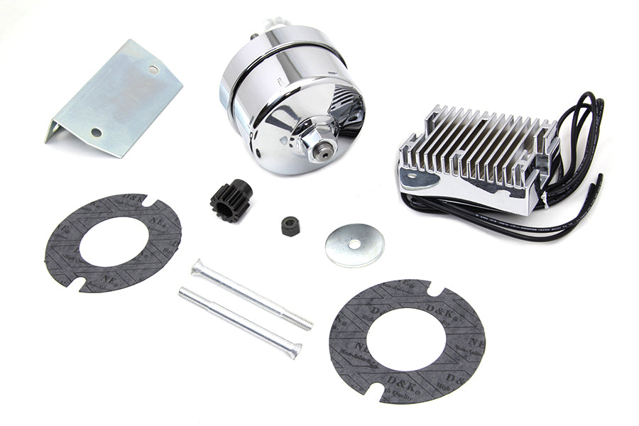 V-Twin chrome 12 volt alternator generator conversion kit, model 32-1675