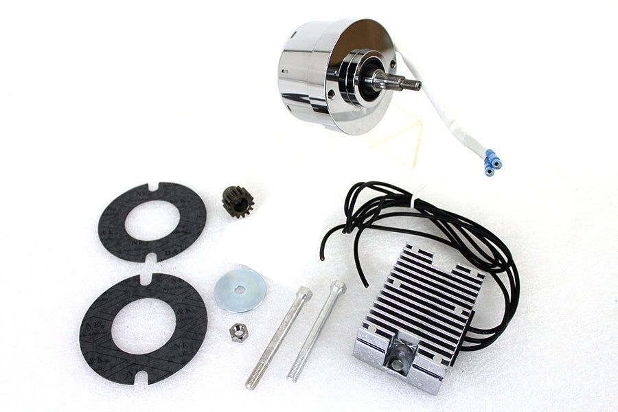 V-Twin 32-1676 chrome 12-volt alternator generator conversion kit components