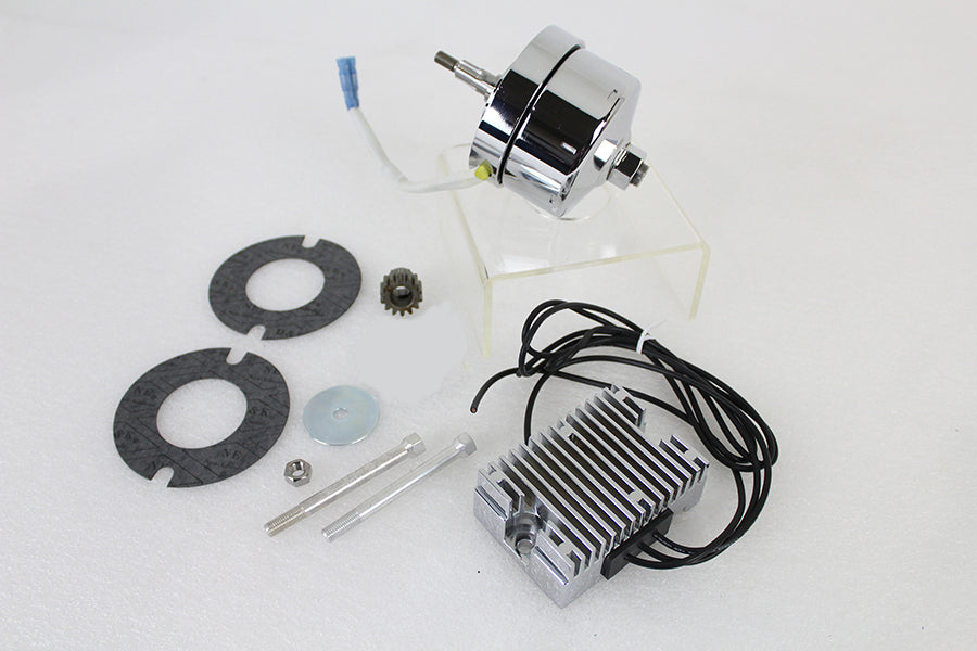 V-Twin 32-1676 chrome 12-volt alternator generator conversion kit on a white background