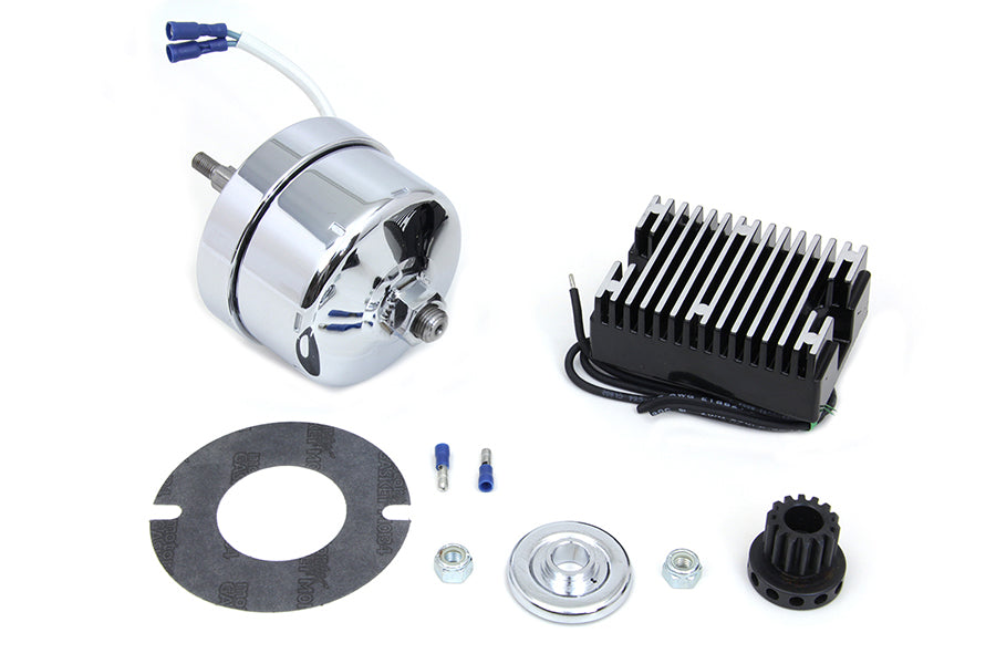 Volt Tech Chrome 12 Volt Alternator Generator Conversion Kit, SKU 32-1781