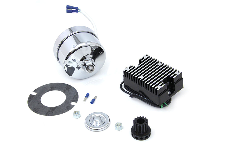 Volt Tech Chrome 12 Volt Alternator Generator Conversion Kit, SKU 32-1781