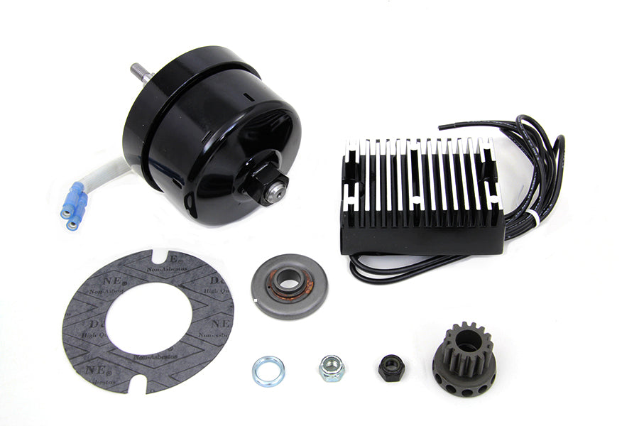 Volt Tech 32-1785 Black 12 Volt Alternator Generator Conversion Kit for Harley-Davidson VL and U