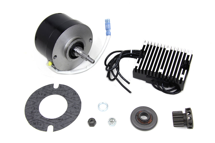 Volt Tech 32-1785 Black 12 Volt Alternator Generator Conversion Kit for Harley-Davidson VL and U