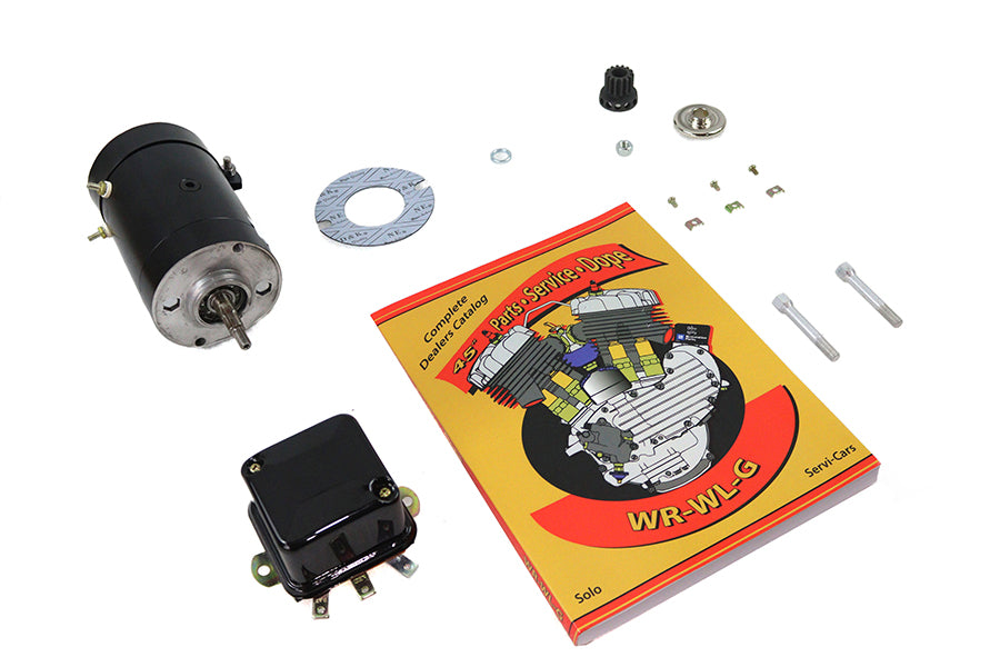 V-Twin 32-1937 black 6-volt generator kit for 45 W/G motorcycle electrical systems