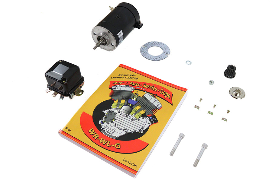 V-Twin 32-1937 45 W/G 6-volt generator kit in black, motorcycle electrical component