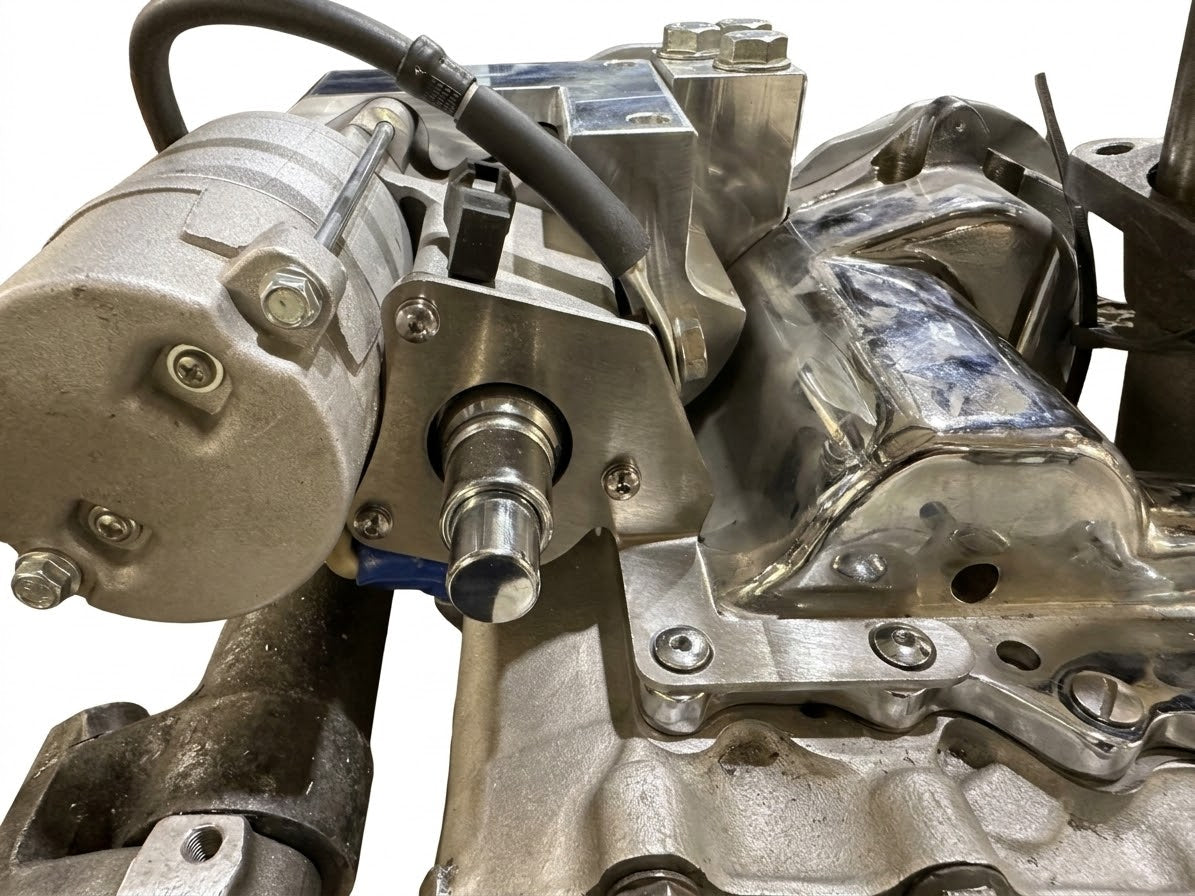 V-Twin Panhead electric starter kit, model 32-2039, with starter motor and mounting hardware