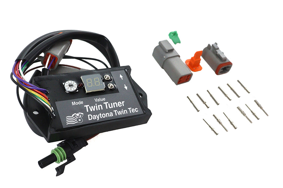 Daytona Twin Tech Twin Tuner EX Fuel Injection Controller 16106, black unit with wiring connectors