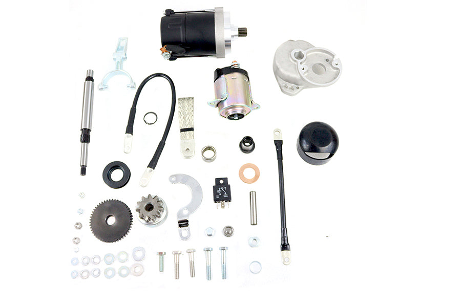 V-Twin FXR Electric Starter Kit 32-3604 with starter motor and mounting components