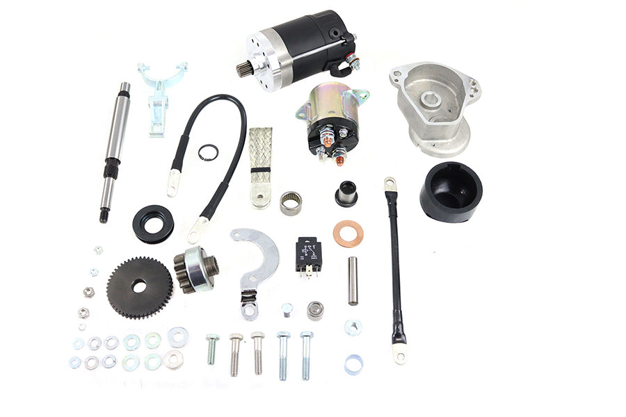 V-Twin FXR electric starter kit 32-3604 with starter motor and mounting components