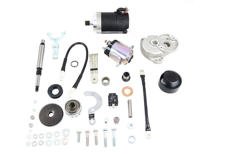 V-Twin FXR Electric Starter Kit 32-3604 with starter motor and mounting components