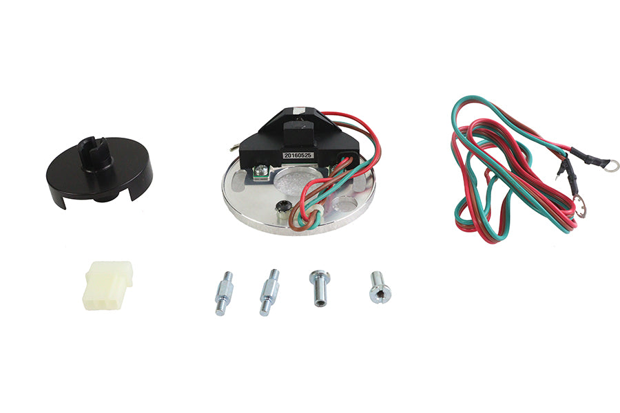 Accel A554 Unilite breakerless ignition system electrical component, black module with wiring connectors