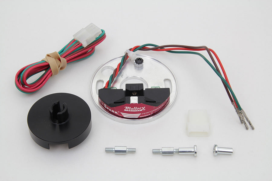 Accel A566 Mallory ignition plate electrical component, black metal plate with mounting holes
