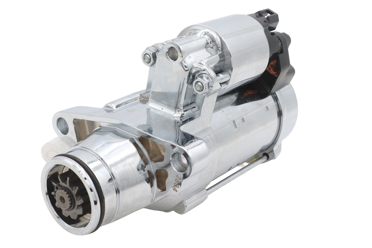 V-Twin SND12E111-C replacement starter motor, 1.8kW chrome electrical component