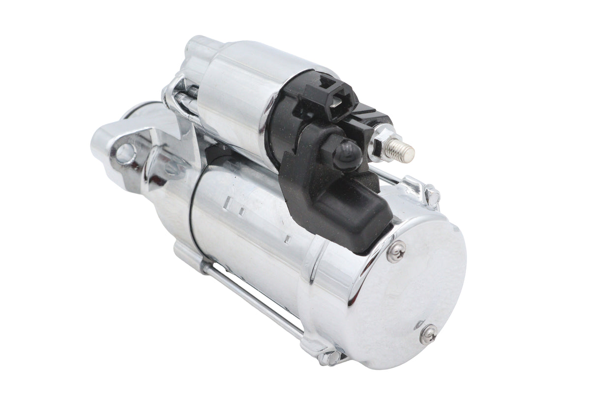 V-Twin SND12E111-C 1.8kW replacement starter motor in chrome finish, electrical component