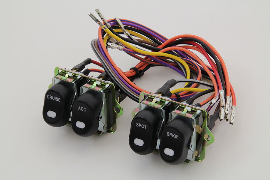 Volt Tech 32-7014 Rocker Style LED Fairing Switch Kit, Black