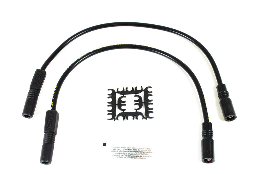 Accel 8mm stainless steel spiral core ignition wire set in black, model 171098-K