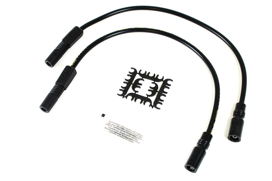 Accel 8mm stainless steel spiral core ignition wire set in black, model 171098-K