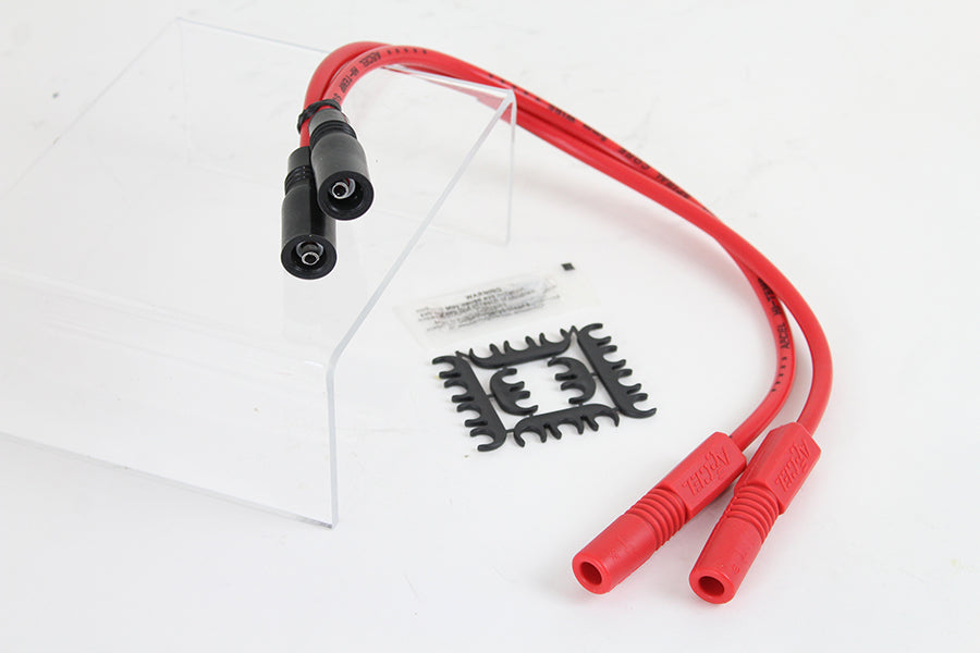 Accel 8mm stainless steel spiral core ignition wire set in red, model 171098-R