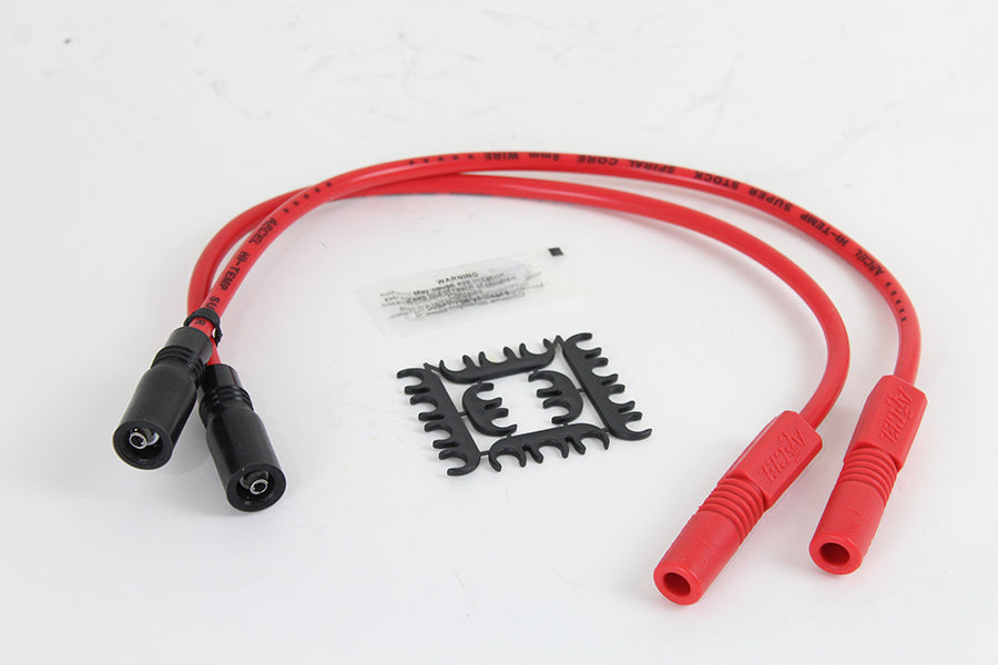 Accel 8mm stainless steel spiral core ignition wire set in red, model 171098-R