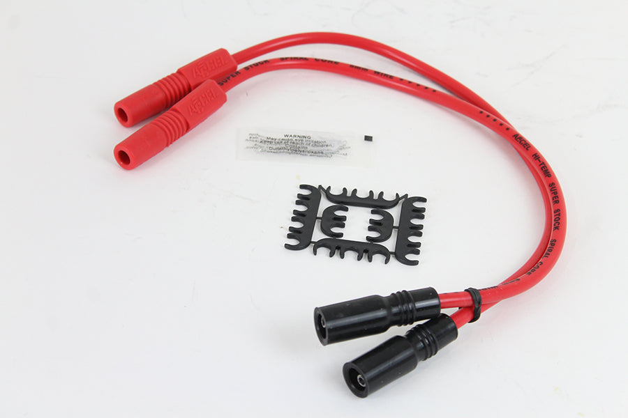 Accel 8mm stainless steel spiral core ignition wire set in red, model 171098-R