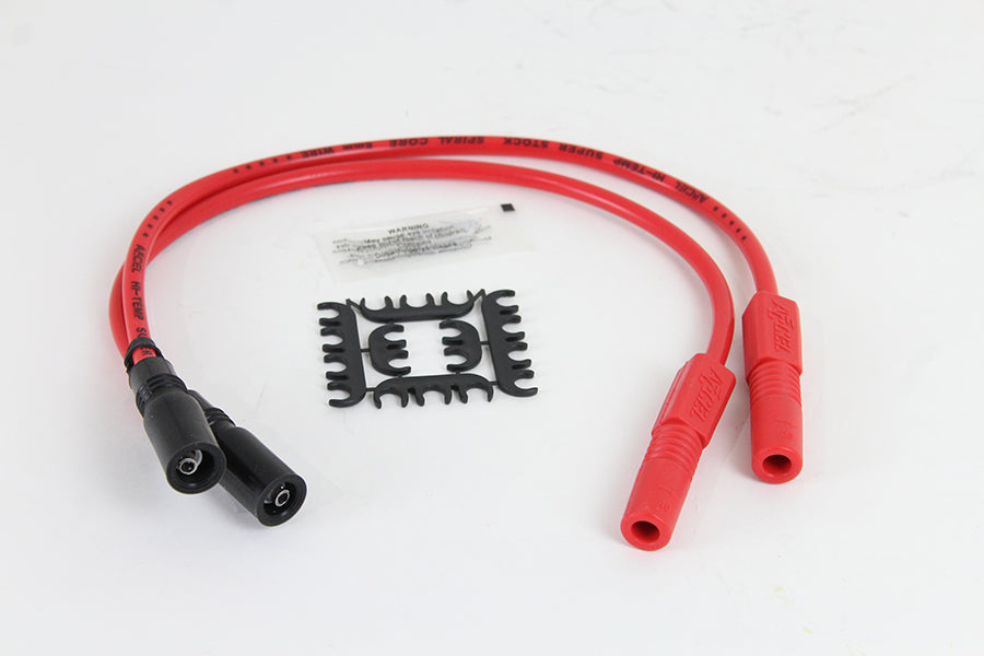 Accel 8mm stainless steel spiral core ignition wire set in red, model 171098-R
